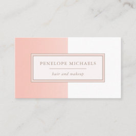 Mjuka persikor och vita Färg-block Visitkort