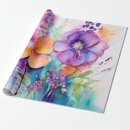 Mjuka Petals vattenfärg Presentpapper