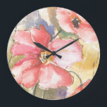 Mjuka poppies I Stor Klocka<br><div class="desc">Soft Poppies I av Leticia Herrera</div>