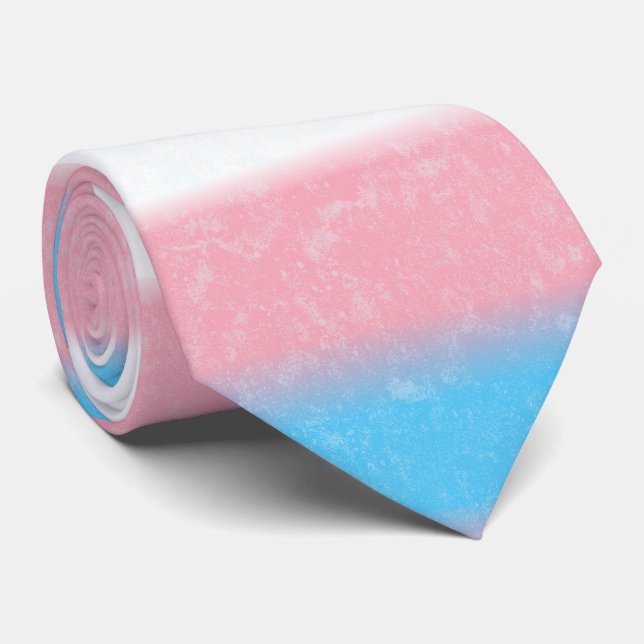 Mjuka Pridet Transgender Flagga Färg Rand Slips (Rullad)