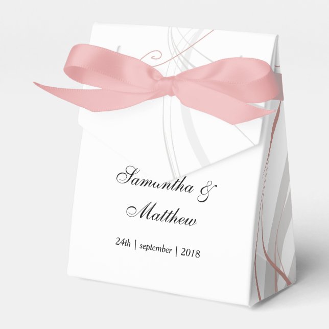 Mjuka Ro- och Grått-blommor Presentaskar (Framsidan Sidan)