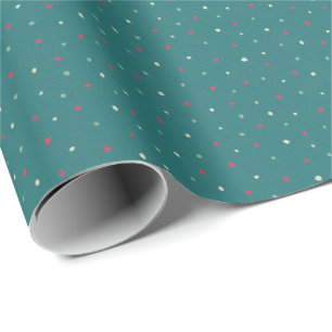 Mjuka röda och gröna handritade prickar presentpapper