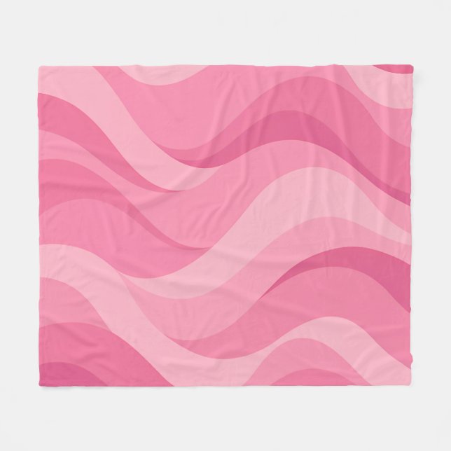 Mjuka Rosa Abstrakt Vågor Fleecefilt (Framsidan (Horisontell))