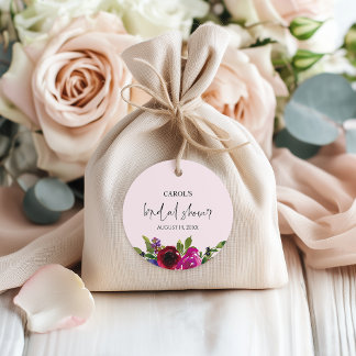 Mjuka Rosa Akvarell Blommiga Förmånsetiketter Gåvor Etiketter