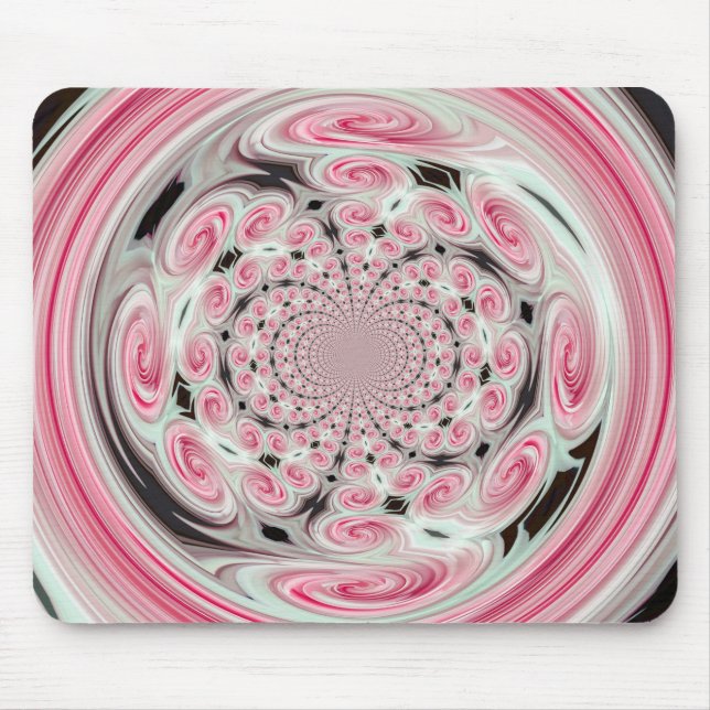 Mjuka Rosa Clouds Swirl Reflection Mousepad Musmatta (Framsidan)