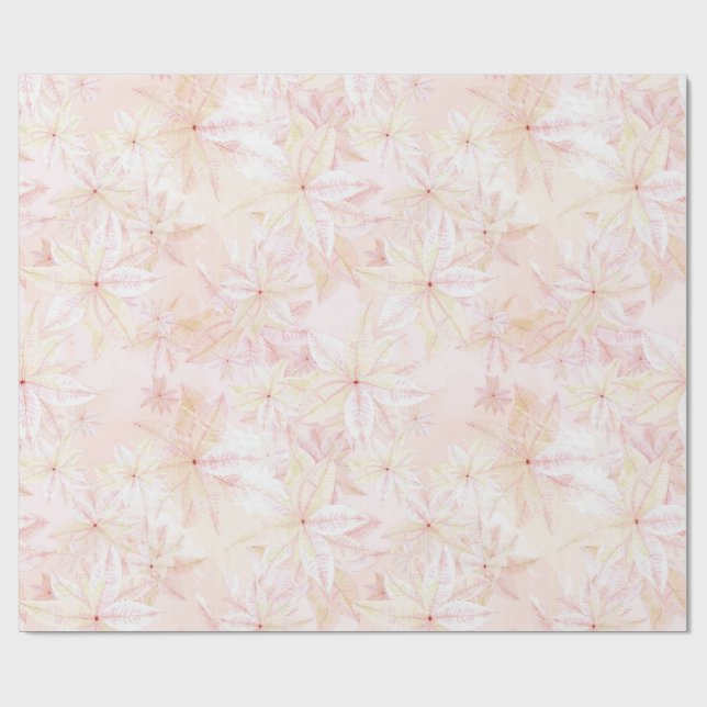 Mjuka rosa julstjärnor - julpapper (Platt)