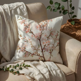 Mjuka rosa körsbärsblomsgrenar kudde