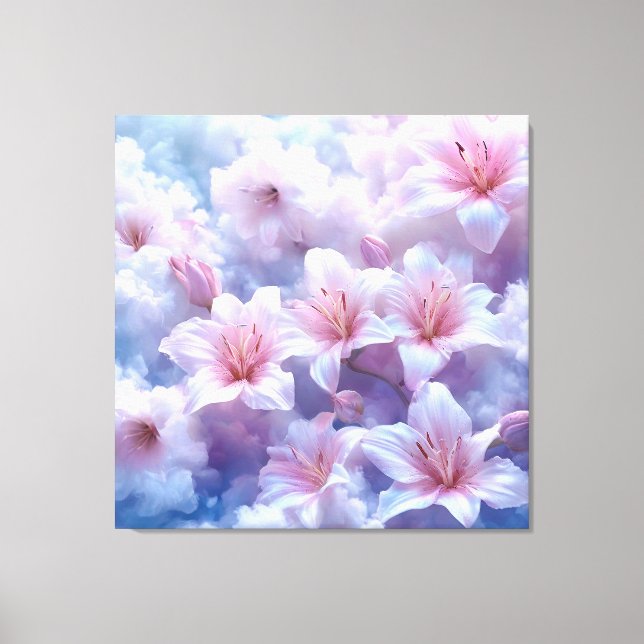🌸 Mjuka Rosa Liljor Hemmaaccent 🌸 Canvastryck (Framsida)