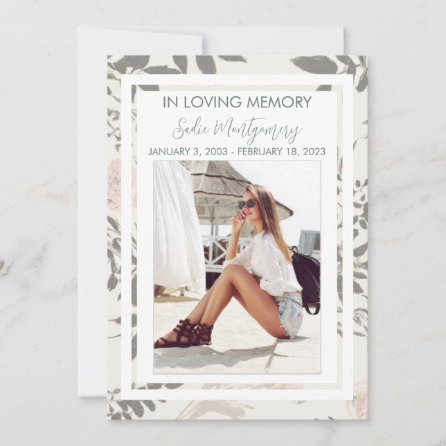 Mjuka rosa- och sidbegravningsprogram inbjudningar (Framsida)