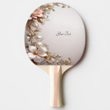 Mjuka rosa och vita blommor pingisracket
