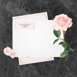 Mjuka Rosa ros Returetiketter Returadress Etikett