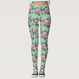Mjuka Rosa Rosor Med Subtila Lavendelnyanser Leggings