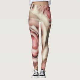 Mjuka Rosa Rosor Mjuk Chic Unik Leggings