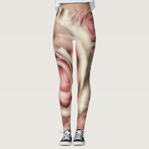 Mjuka Rosa Rosor Mjuk Chic Unik Leggings