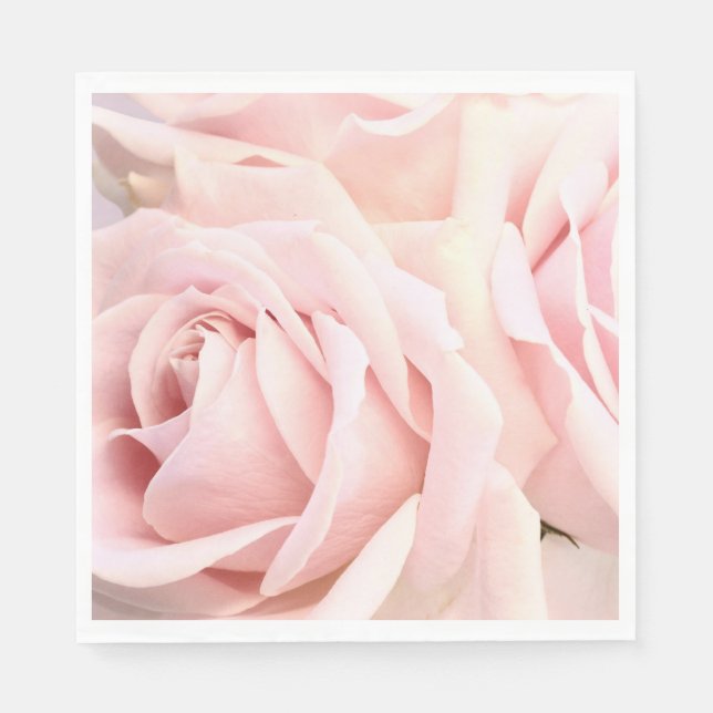 Mjuka rosa rosor pappersservett (Framsidan)