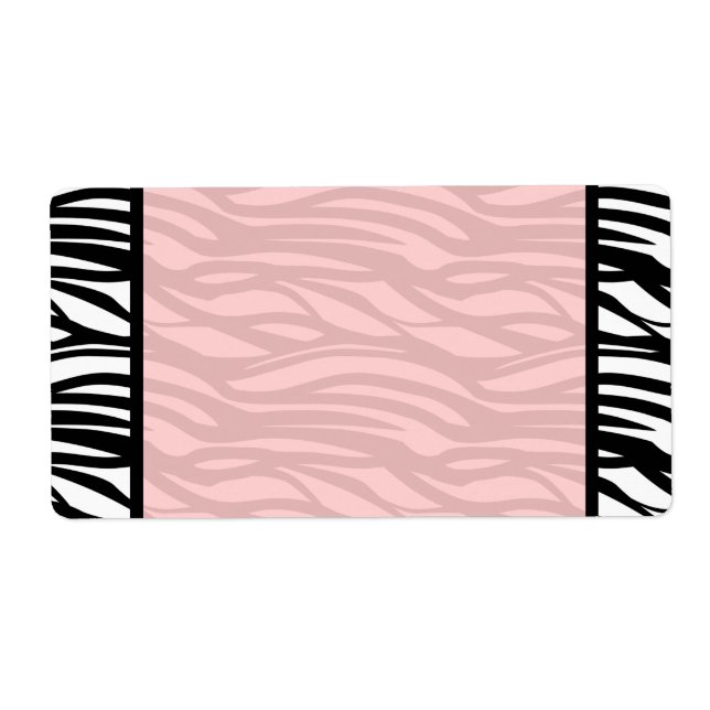Mjuka Rosa Zebra Blank-etiketter Fraktsedel (Framsidan)