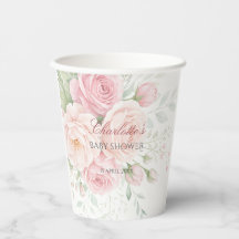mjuka rosor blommig papperskoppsmall
