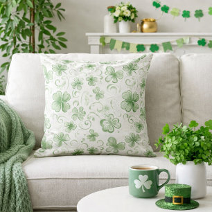 Mjuka Shamrock-viskningar i salvia grön Kudde