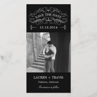 Mjuka skärmar sparar datumfotokortet - svart spara datumet