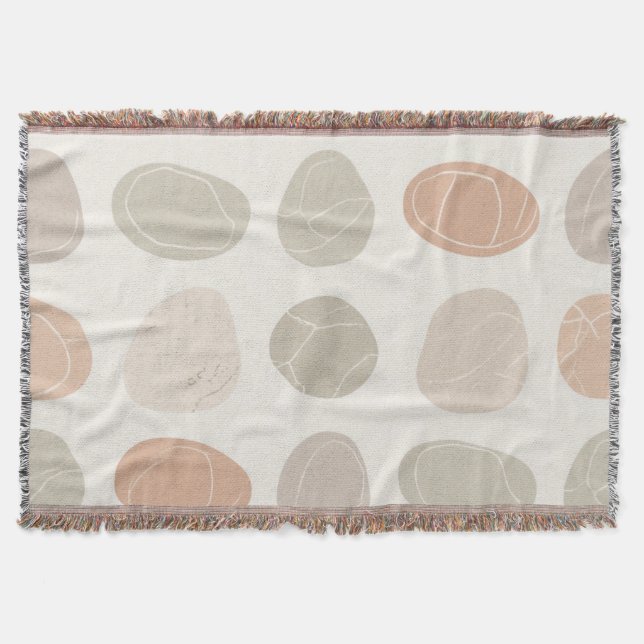 Mjuka Småstarna Grid Blanket Mysigt jordinspirerad Filt (Framsidan)