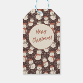 Mjuka Snögubbar - Glad Jul snögubbe röd v2. Presentetikett