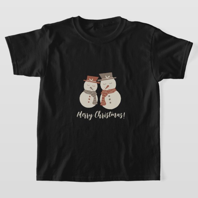 Mjuka snömän - God jul redigerbar snöman  T Shirt (Laydown)