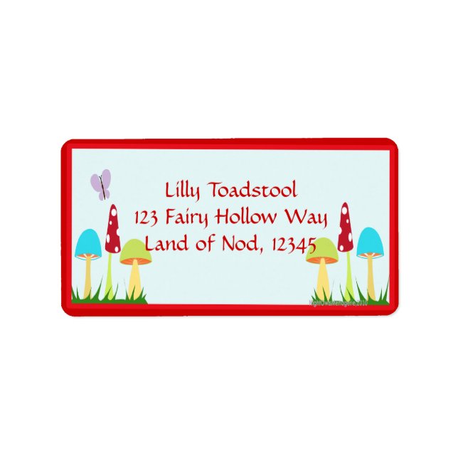 Mjuka svampar adressetikett (Framsidan)