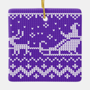 Mjuka svettare Jultomten sleigh och renar Julgransprydnad Keramik