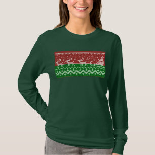 Mjuka svettare Jultomten sleigh och renar T Shirt