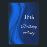 Mjuka trådar av blå 18:e födelsedagen inbjudningar<br><div class="desc">Elegant anpassningsbar 18 födelsedagsfest inbjudan. Elegant, glamorös och sofistikerad anpassningsbar personlig 18:e födelsedagsfest inbjudan för kvinnor/flickor. En vacker tryckt bild av mjuka vridningar av mörk och ljusblått är designen för både framsidan och baksidan av födelsedagsfest inbjudan. Dessa vackert designade inbjudan för födelsedagar för hondjur skrivs ut/dekoreras på båda sidor/dubbla vid...</div>