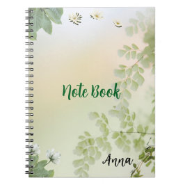 Mjuka vårblad och pastellbakgrund med blommor anteckningsbok