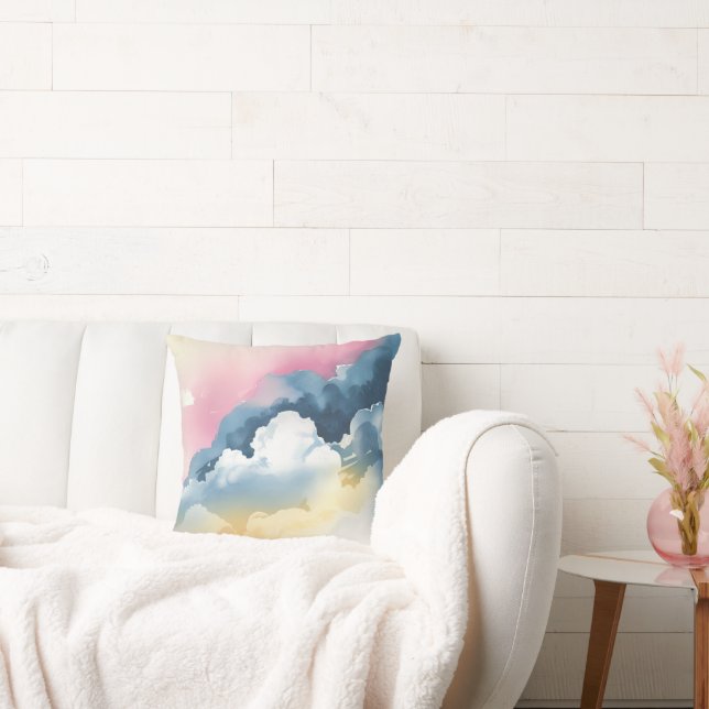 Mjuka vattenfärgblandningar i Pastel Hues Dekorati Kudde (Soffa)