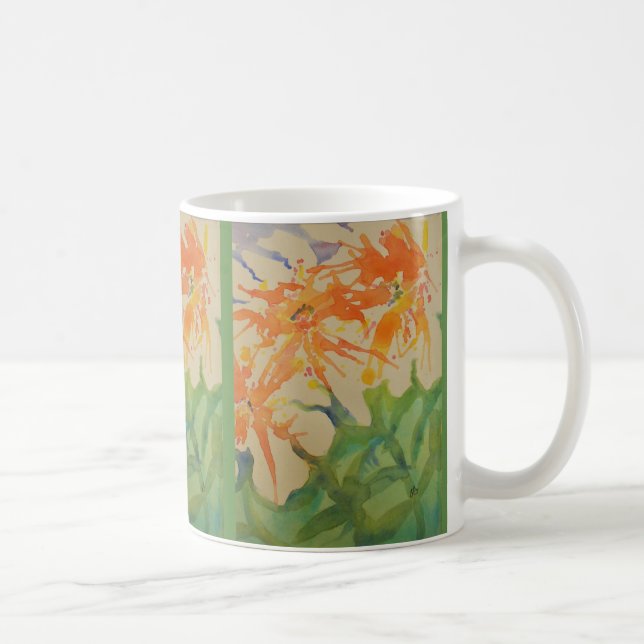 Mjuka vattenfärgblommor kaffemugg (Höger)