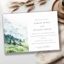 Mjuka vattenfärgsberg Snö Landskap Bröllop