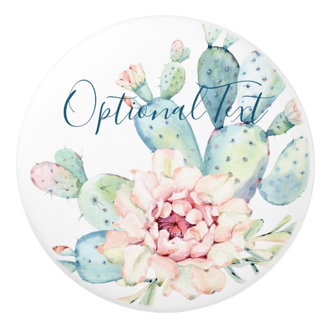 Mjuka vattenfärgskastel Blooming Cactus  Knopp (Framsidan)