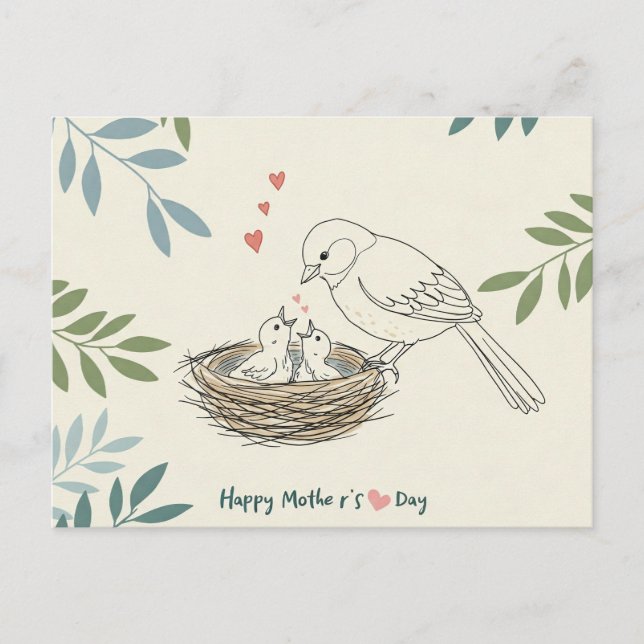 Mjuka Vingar: Ett MorsdagsKort Helg Vykort (Framsida)