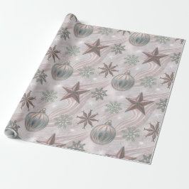 Mjuka Vintage Vinterdekorationer & Snöflingor Presentpapper
