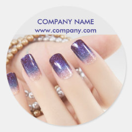 Mjukaktig elegant av chic nagel nagelsalong runt klistermärke