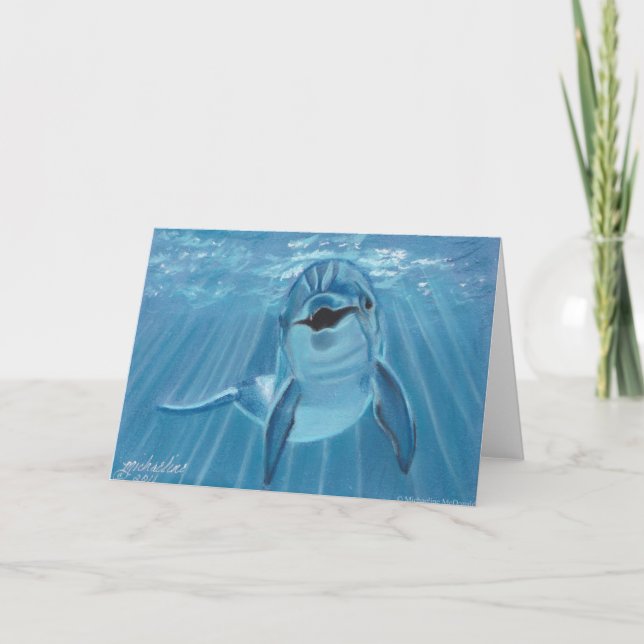 Mjukande Dolphin-hälsningskort Kort (Framsida)