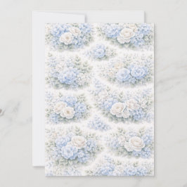Mjukblått blommigt mönster Elegant romantisk botan Inbjudningar