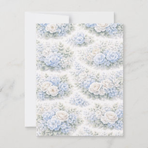 Mjukblått blomster Mönster Elegant romantisk botan Spara Datumet