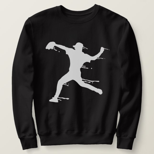 Mjukboll Baseball Spelare Lång Ärmad Tröja (Design framsida)