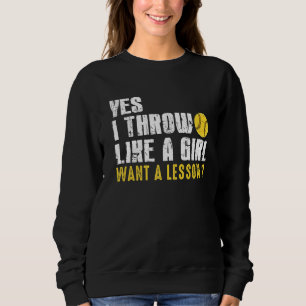 Mjukboll jag kastar som en flicka Baseball Le T Shirt