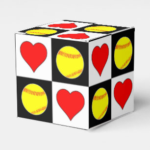 Mjukbollar och hjärter Fastpitch Softball Gift Box Presentaskar