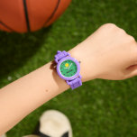 Mjukbollklocka för barn med personlig namn armbandsur<br><div class="desc">För barn med personlig namn-utskrift med mjukvaruschklocka. Anpassningsbara handklockor för basebollspelare och fläkt. Tur jul- eller födelsedagsgåva till flickor. Finns i blått,  svart,  rött,  lila osv. Sportidedesign med numrerad ringplåt. Gör ditt eget för dotter,  syster,  barnbarn,  barndotter,  vänner,  gruppvänner och andra barn.</div>