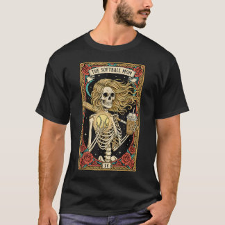 Mjukbollsmamma Tarotkort Skelett Mjukbollsmamma T Shirt