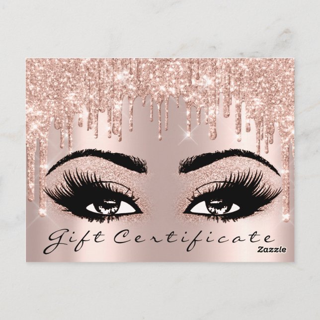 Mjukcertifikat Eyelash Confetti Makeup Artist Vykort (Baksida)