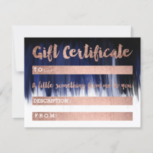 Mjukcertifikat faux chic ro guld hej blue inbjudningar