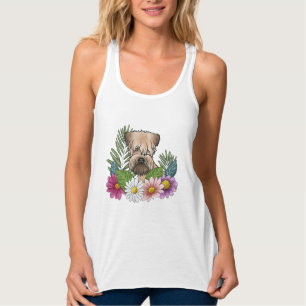 Mjukhårig Wheaten Terrier och sommarvilda blommor Linne Med Racerback