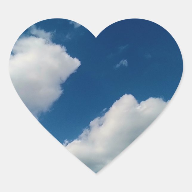 Mjukhet mot molnen hjärtformat klistermärke (Framsida)